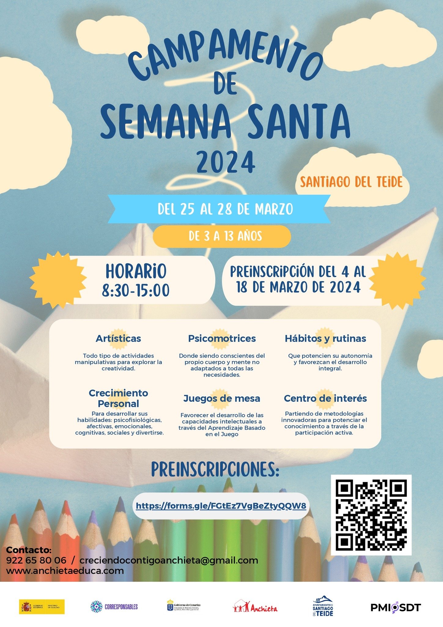 campamento gratuito de Semana Santa para niños del municipio