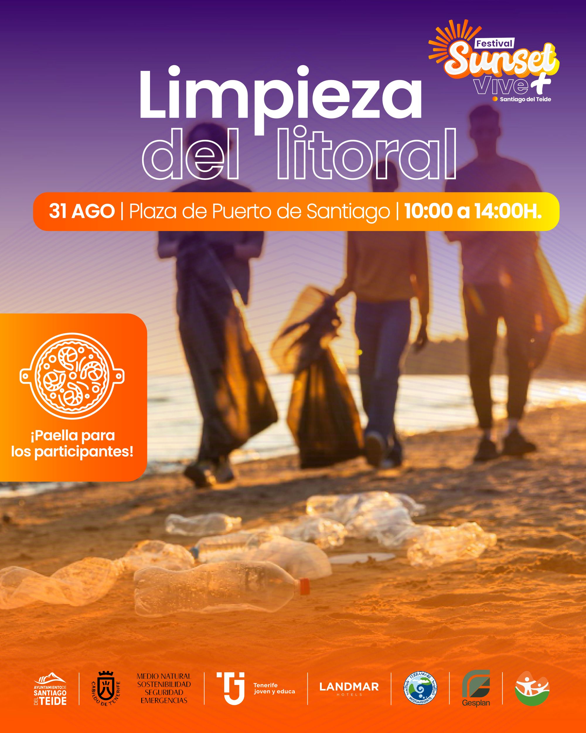 La Città di Santiago del Teide organizza una giornata di pulizia della costa al Sunset Vive + Festival