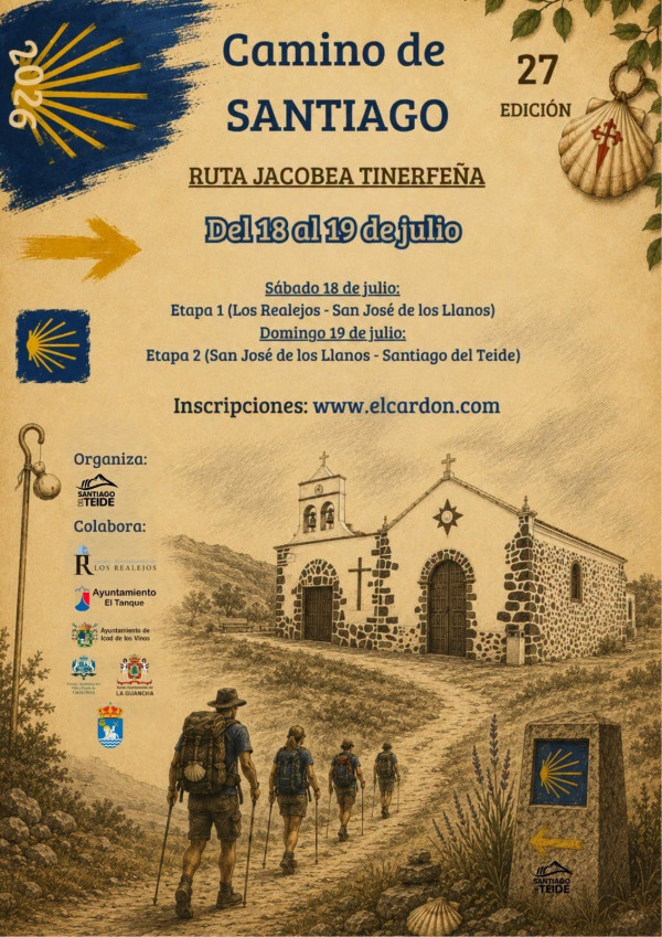 Registration is now open for the 27th edition of the Camino de Santiago, Tenerife Jacobean Route 2026.