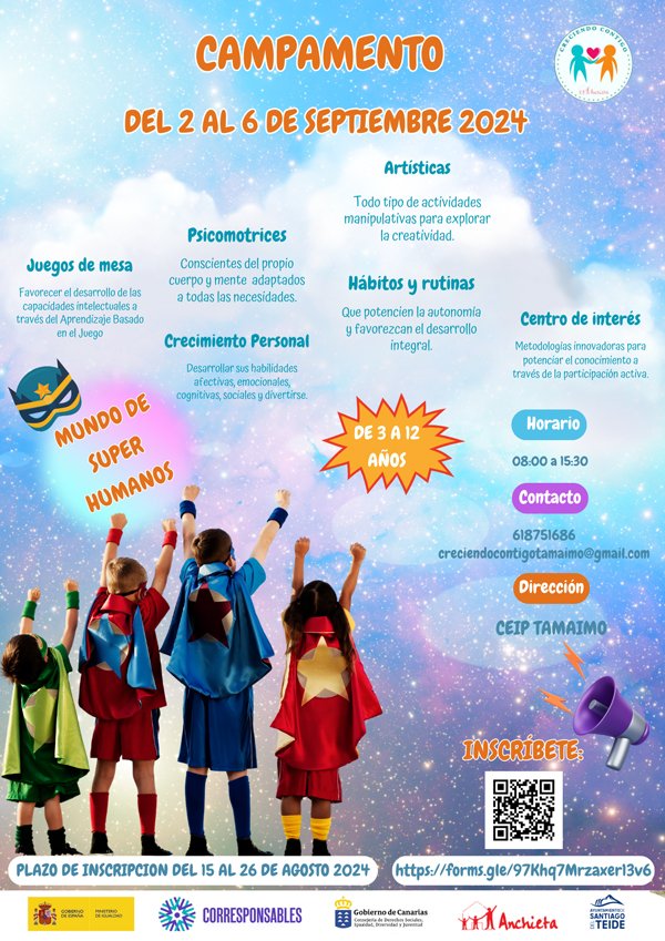 The city council organizes a free camp, from September 2 to 6, for children of the municipality