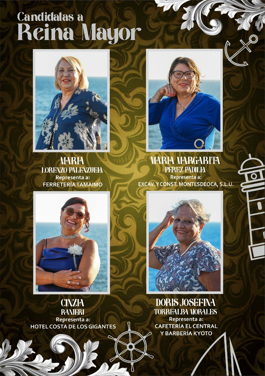 4 candidatas a Reina Mayor de las Fiestas en Honor a Nuestra Señora del Carmen de Puerto de Santiago