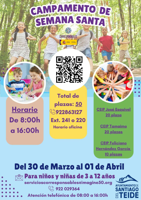 The town council is organizing a free Easter camp for children in the municipality.